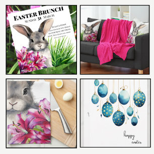 Caneca Coelhinho de Páscoa e Ovos de Páscoa em Cesta