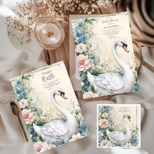 Prato De Papel Chá de fraldas rosa-claro-rosado do Cisne Floral E