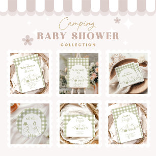 Convites Chá de fraldas de acampamento verde
