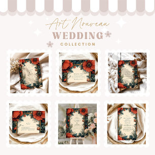Reserve A Data Vintage Floral Wedding Art Nouveau
