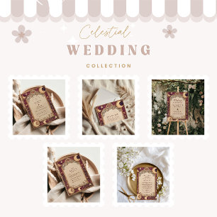 Convites Casamento Lua Celestial Borgonha