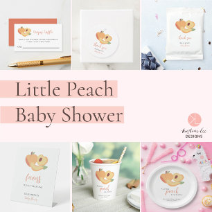 Convite para Chá de fraldas Peach de orçamento peq