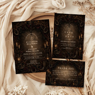 Convites Casamento Country Goth Ocidental