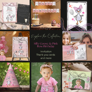 Adesivo Bobo Goose Família Rosa e primeiro aniversario Arc