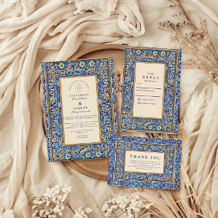 Convites Casamento Islâmico Mosaico Azul