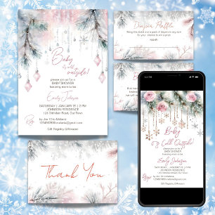 Convites Querida, está frio fora do pastel do chá de fralda