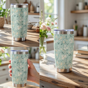 Caneca De Café Padrão Floral Minúsculo e Delicado em Cores Pastel