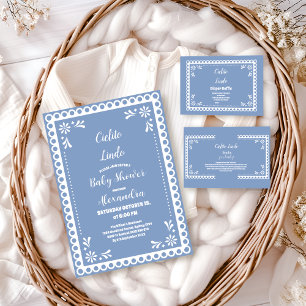 Convites Chá de fraldas Cielito Lindo do México Azul