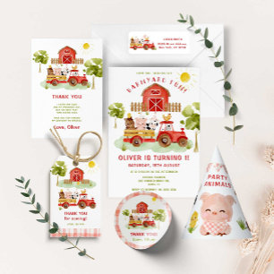 Convites Festa de segundo aniversário dos animais da explor