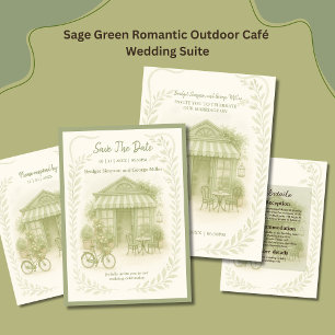Cartão RSVP café verde-romântico ao ar livre