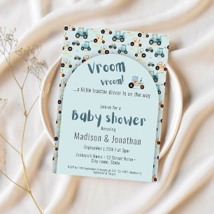 Convite para chás de fraldas de fazenda de conduto