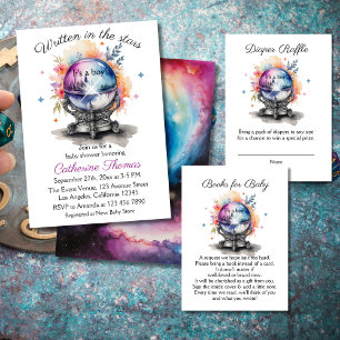 Convites Chá de fraldas de Astrologia Celestial Crystal Bal
