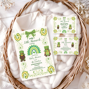 Cartão De Informações Livros de Shamrock, de sorte agradável, para o beb