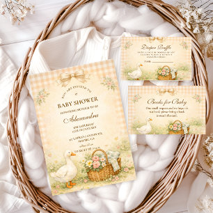 Convites Chá de Bebê da Primavera da Goose Silvestre Capric