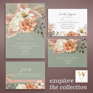 Reserve A Data Sage Green e Peach Floral Wedding