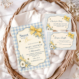Cartão De Informações Sorteio de Fraldas Preppy Sweet Bee