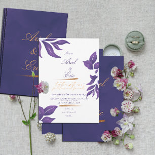 Casamento Eucalipto Dourado e Roxo Elegante