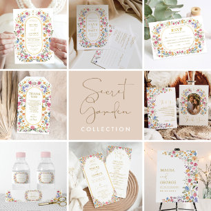 Convites Casamento do Jardim dos Prados de Flores Selvagem 