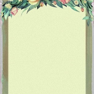 Convites Recepção de Casamento Floral em Aquarela Verde e R