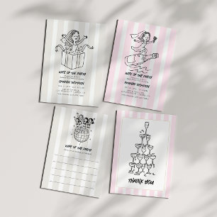 Cartão De Agradecimento Torre de Champanhe Chic & Blush Champagne