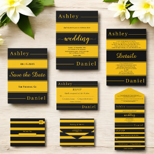 Reserve A Data Casamento Chico De Rico Elegante Preto E Dourado