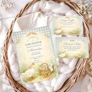 Convites Festa de Bebê da Pastel Silly Goose Farm