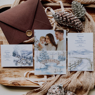 Convites Watercolor Christmas Winter Wonderland