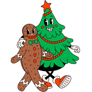 Etiqueta Para Presente Etiqueta de presente da árvore de Natal retrógrada