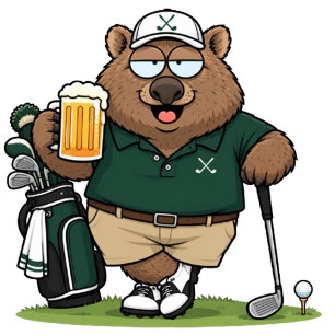 Adesivo Pai Golfista Wombat Australiano