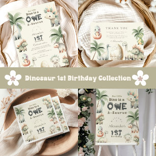 Convites Partido primeiro aniversario Dinossauro
