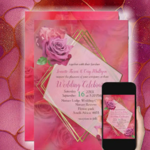 Convites Viva Magenta 2023 dourada dentro da janela