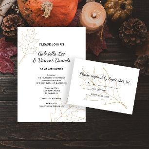 Convites Autumn Oak Deixa Casamento