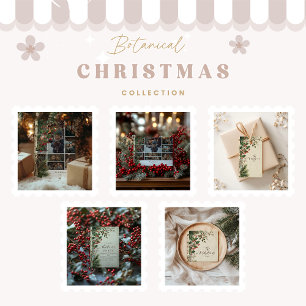 Cartão De Festividades Foto Rustic Holly Berry Natal