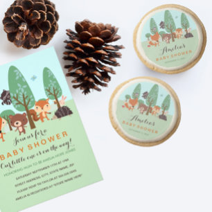 Convite para Chá de Bebê Sweet Woodland Friends