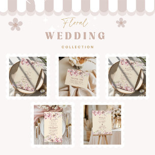 Convites Casamento no Jardim Floral Rosado