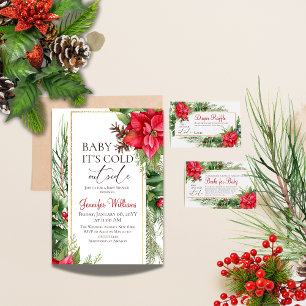 Convites Bebê É Frio Fora Da Árvore De Pinho Chá de fraldas