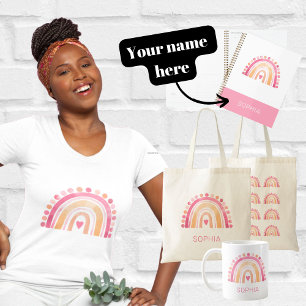 Body Para Bebê Travesseiro decorativo arco-íris, cor-de-rosa, de 