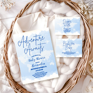 Cartão De Informações Adventure aguarda livros para o bebê