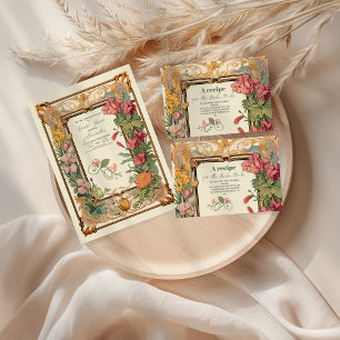 Etiqueta Chá de panela Vintage Floral Art Nouveau