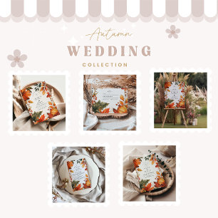 Convites Casamento de Folhas de Outono Negrito