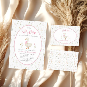 Cartão De Informações Livros de Menina de Flor Silvestre de Ganso Bobo p