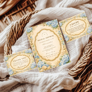 Convites Chá de Bebê de Hydrangea Costeira Vintage