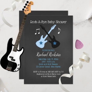 Rock a Bye Guitar Rock Star Chá de fraldas Convite