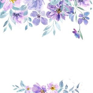 Convites Periwinkle Lilac Peony Chá de casamento