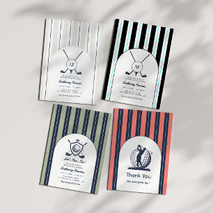 Convites Navy, Branco & Sage Preppy Country Club Festa de G