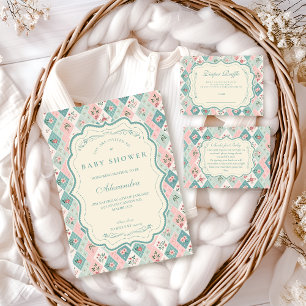 Cartão De Informações Sorteio de Fraldas do Jardim Botânico Vintage