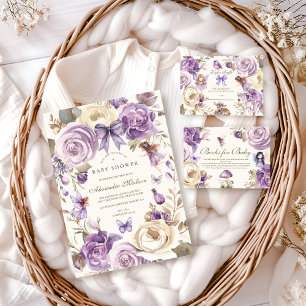 Cartão De Informações Fairy Woodland Girl Chá de fraldas Registry