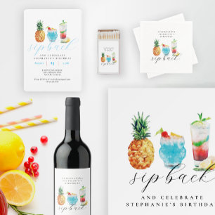 Convites Festa de aniversário de coquetéis de cores vibrant