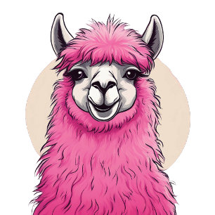 Convites Pink Happy Smiling Lama