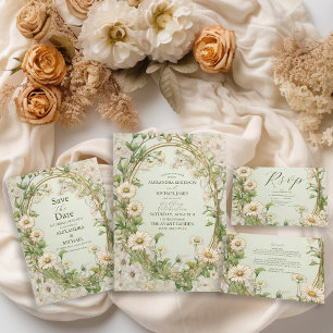 Cartão RSVP Marguerite Daisy Dusty Wedding